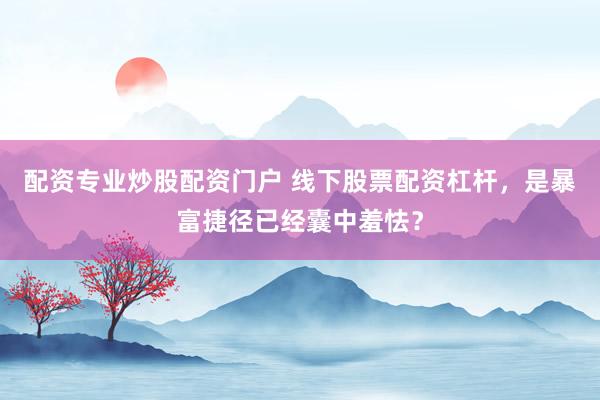 配资专业炒股配资门户 线下股票配资杠杆,是暴富捷径已经囊中羞怯?